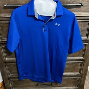 Men’s under armour blue polo shirt